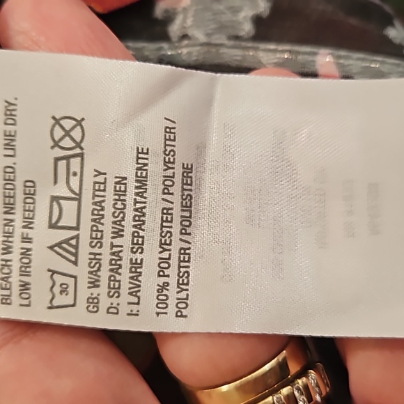 Pink Black Chiffon Susan Graver long sleeve button down tunic jacket - Picture 10 of 10